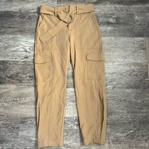 Tan Banana Republic cargo trousers with belt